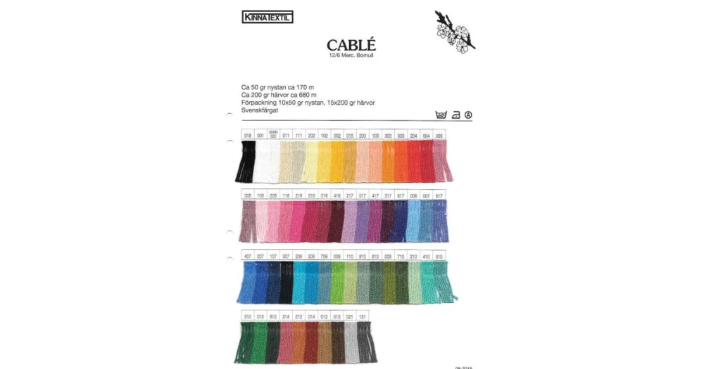 Cablé 12/6 färgkarta Outlet