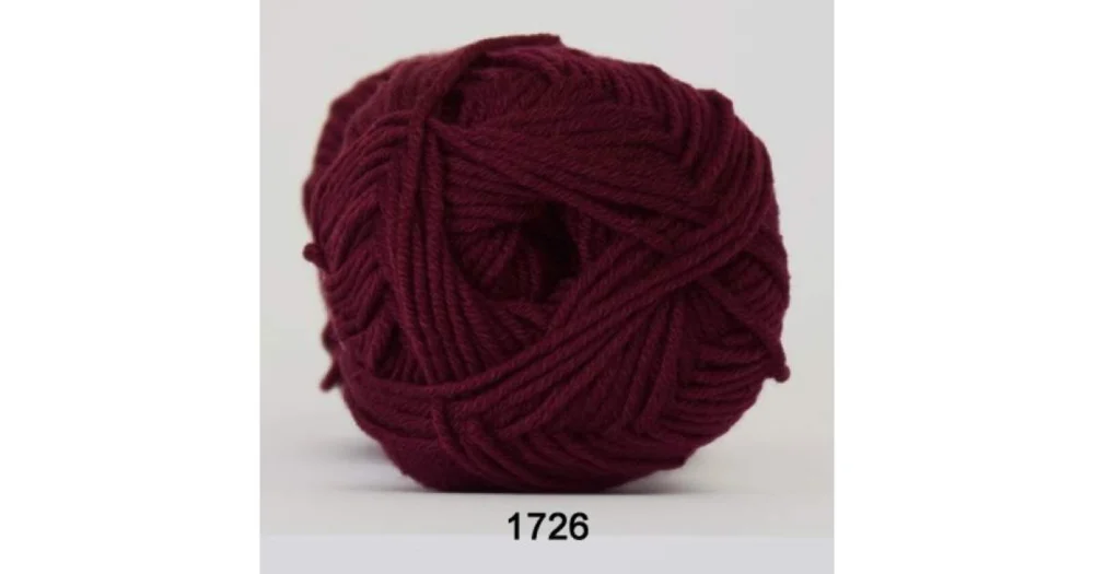 Billig Merino Cotton 1726 vinröd