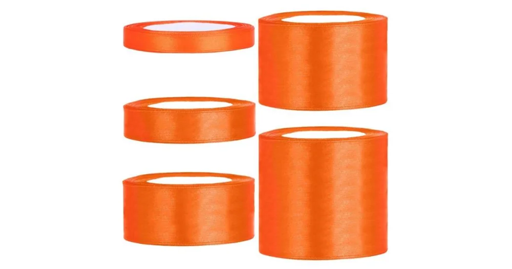 Satinband rulle 34 orange Begränsad tid