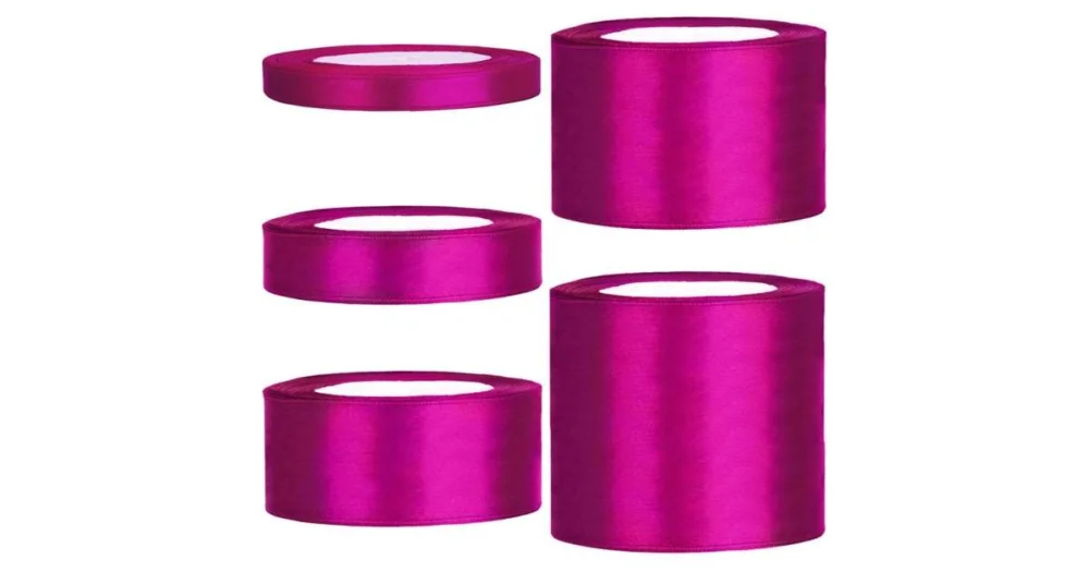 Nedsatt pris Satinband rulle 57 mörk cerise
