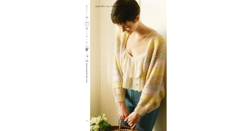 Säker betalning 1873 Gry - randig kofta l Lana Cotton & Silk kid mohair