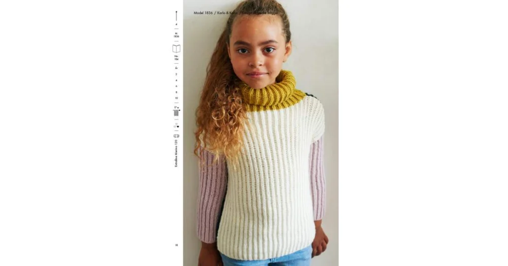 risnedsättning 1836 Patentstickad tröja (2-10år)i Extrafine merino 120 eller Vital