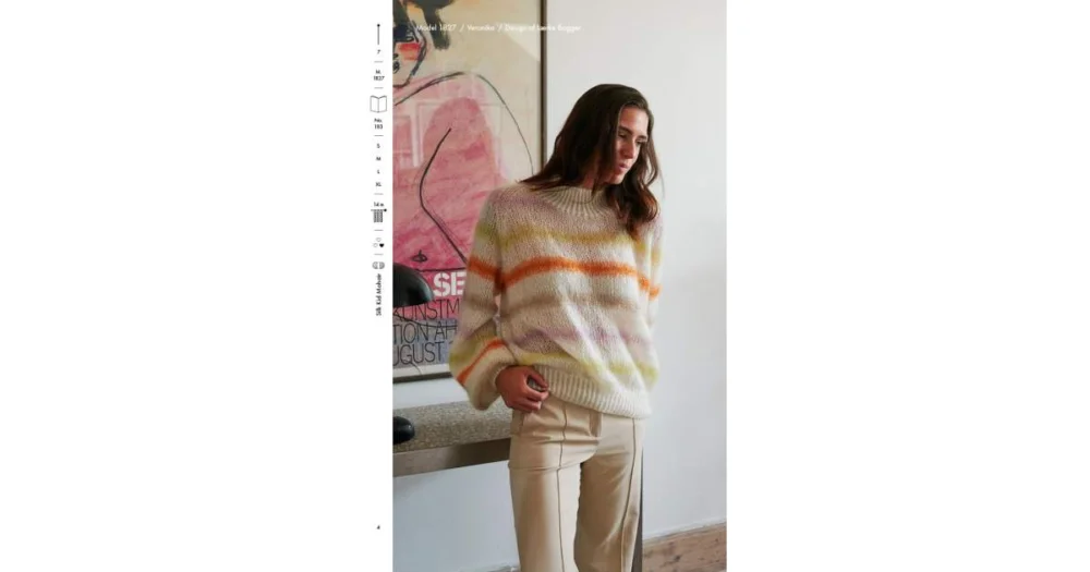 Outlet 1827 Randig tröja Silk kid mohair