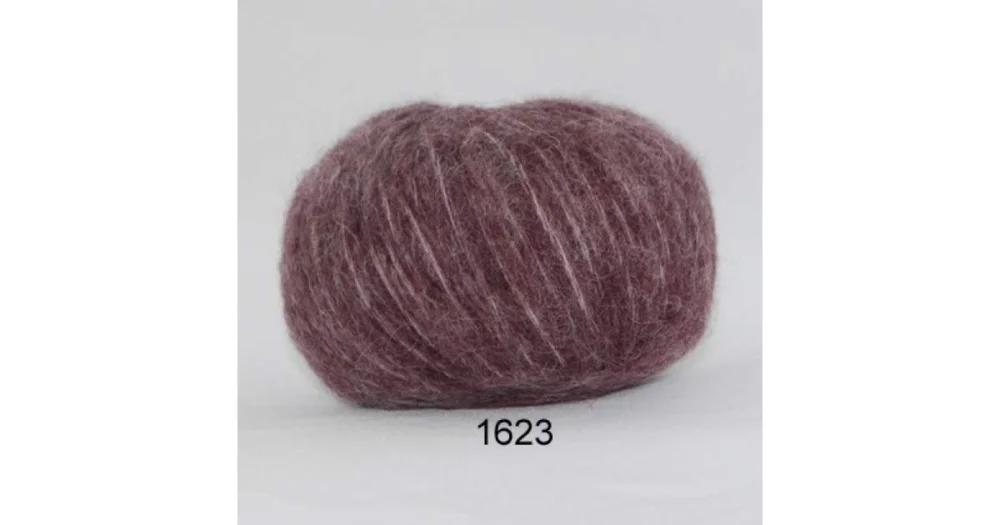 Kundfavorit Hjerte Børstet Uld 1623 plommon