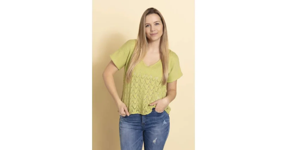 Lägg i varukorgen 2336 T-shirt med hålmöstrat ok i Lana Cotton