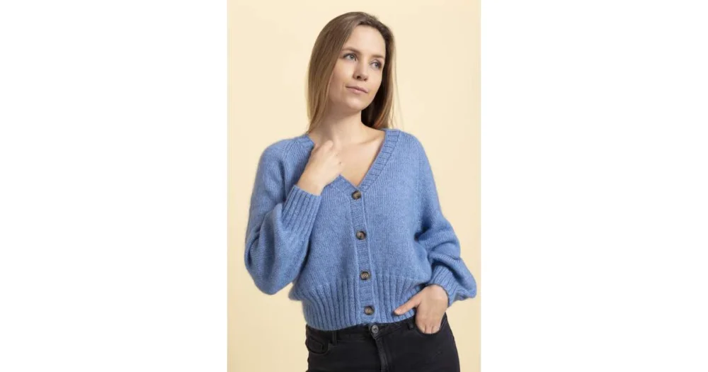 Erbjudandepris 2332 kort kofta i Lana Cotton & Kid Silk Mohair