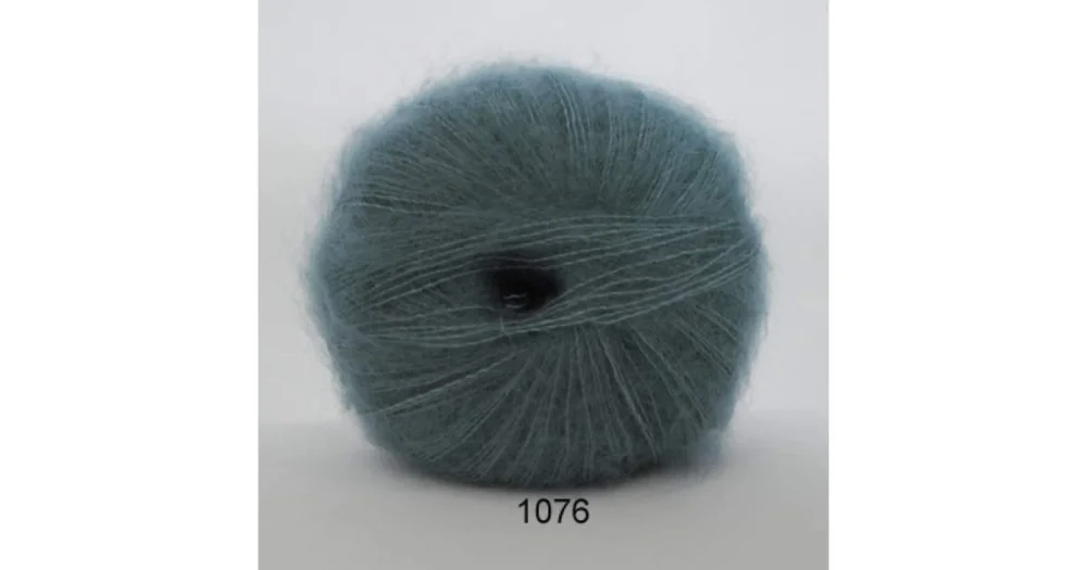 Snabb frakt Silk Kid Mohair 1076 stålgrå