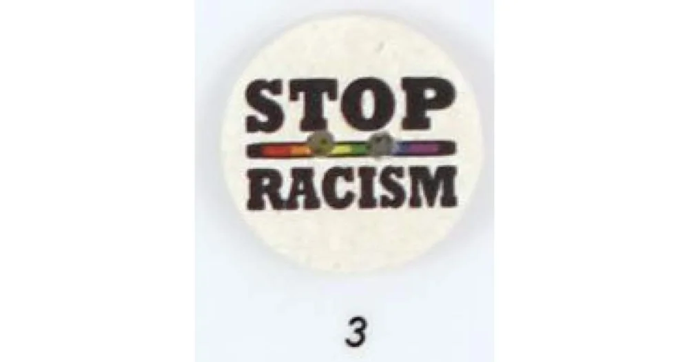 Bästa pris Knapp 003 Stop Racism 25 mm