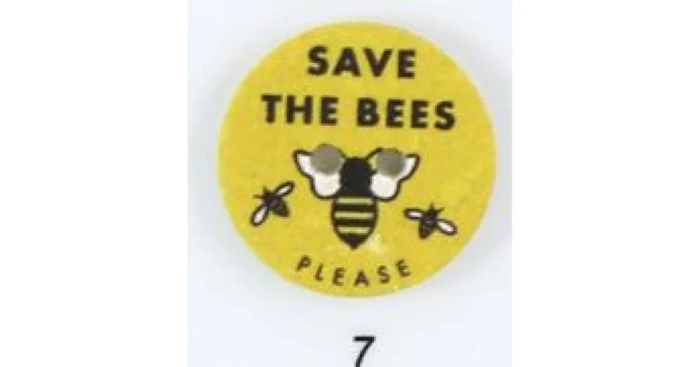 Beställ nu Knapp 007 Save the Bees 25 mm