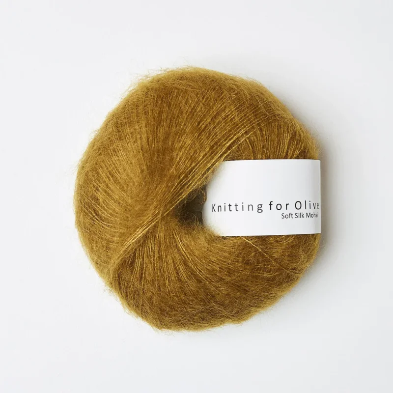 Dark Mustard / Mørk Senap - Soft Silk Mohair Snabb frakt