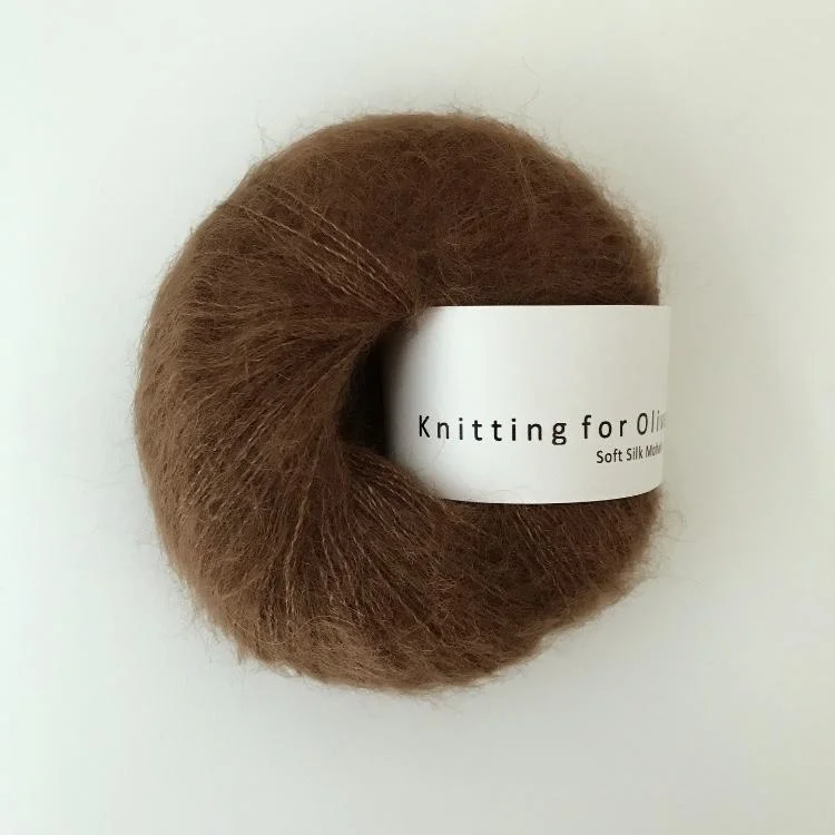 Dark Cognac / Mørk Cognac - Soft Silk Mohair Lågt pris