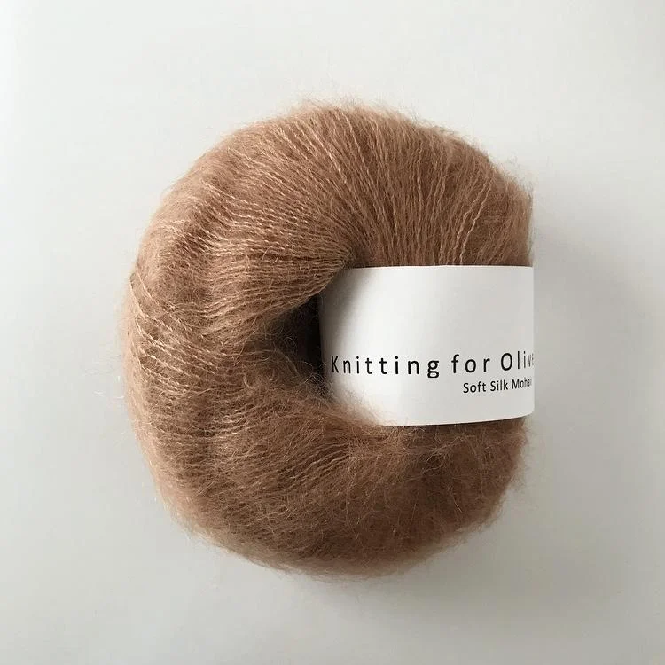 Brown Nougat / Blød Nougat - Soft Silk Mohair Expressleverans