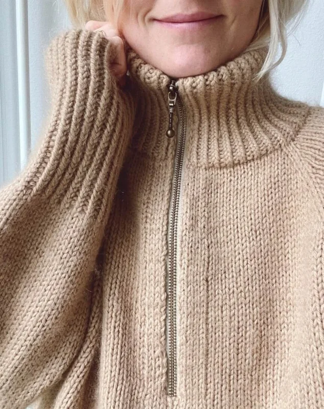 Fri frakt Zipper Sweater- PetiteKnit