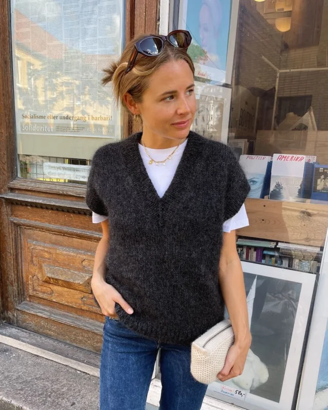 risnedsättning Weekend Slipover V-neck - PetiteKnit