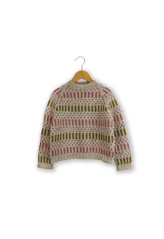 Isager - Skagen Sweater Barn med rosa i mönstret Snabb leverans