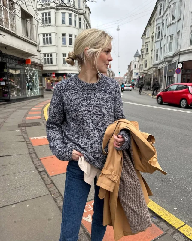 Rabatter Melange Sweater - PetiteKnit