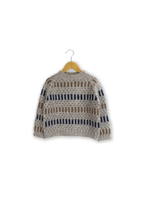 Kampanj Isager - Skagen Sweater Barn med blått i mönstret