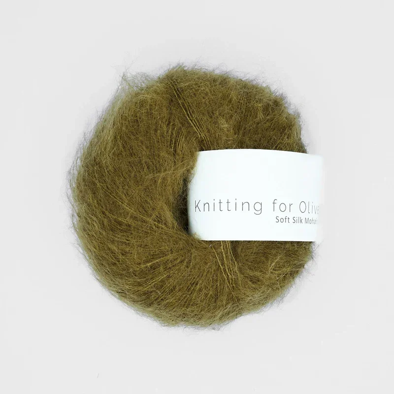 Populärt val Green ocher / Okkergrön - Soft Silk Mohair