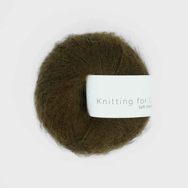 Olive brown/ Olivbrun - Soft Silk Mohair Snabb frakt