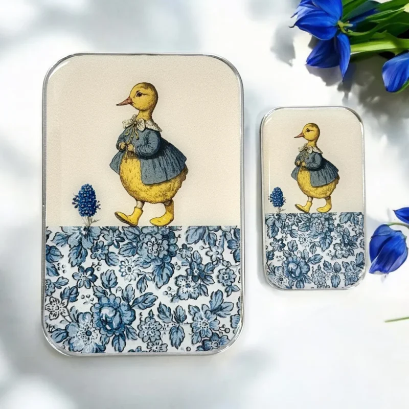 Snabb frakt Duck and Flower notions Tin -Lilla Asken