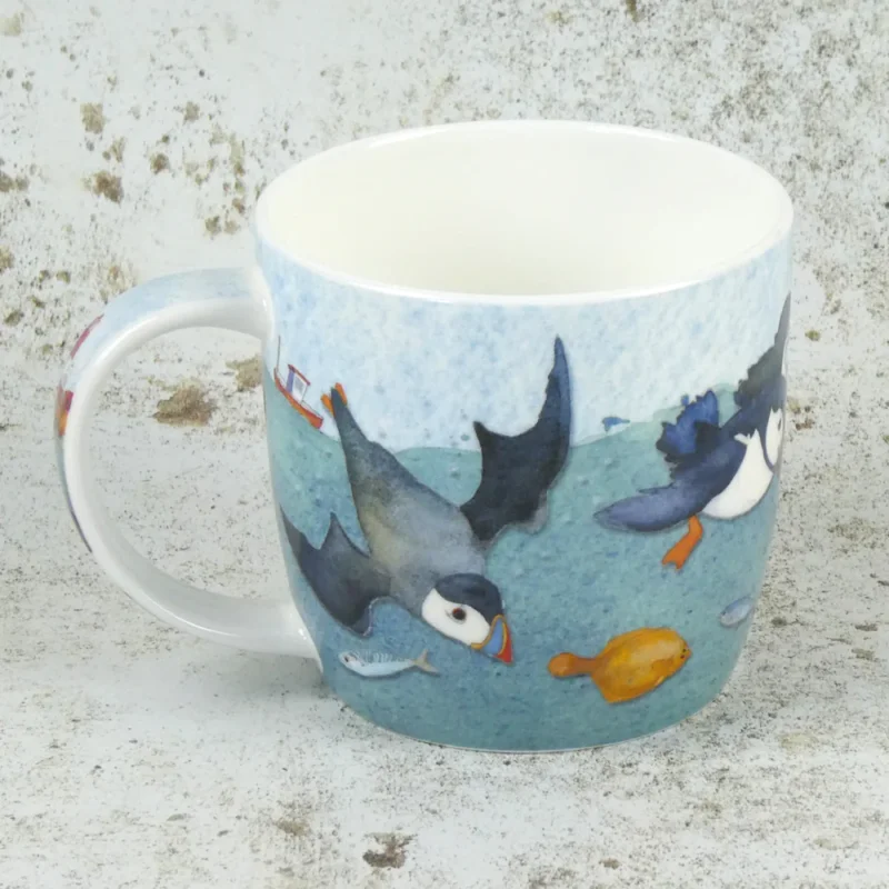 I lager Mugg -Diving Puffins - Emma Ball