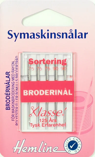Säker betalning Symaskinsnålar Broderinål 75&90