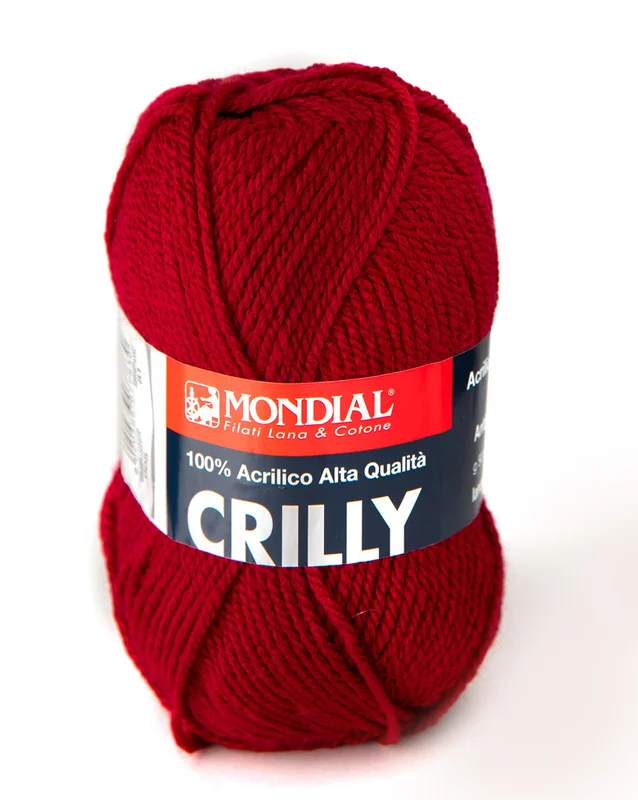 risnedsättning Akrylgarn CrillyVinröd 5