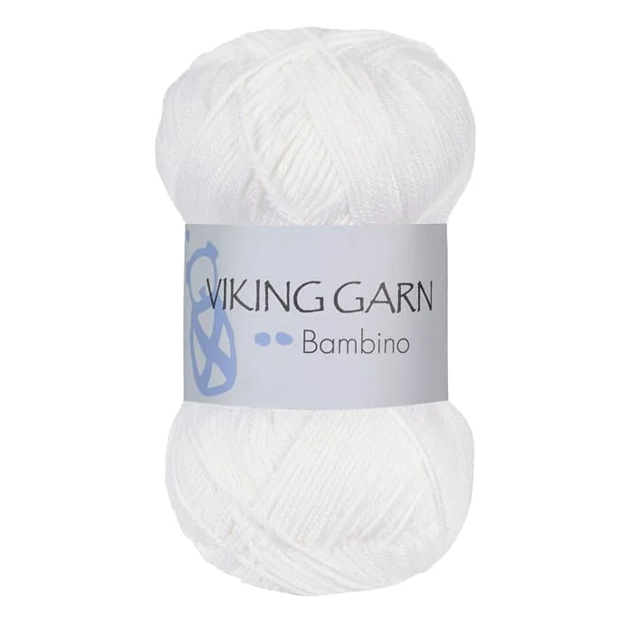 risnedsättning Bambino, bomull & bambu garn 50gr 400 Vit