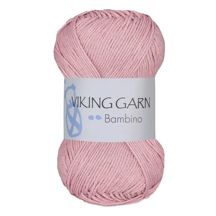 Extra rabatt Bambino, bomull & bambu garn 50gr 416 Puderrosa