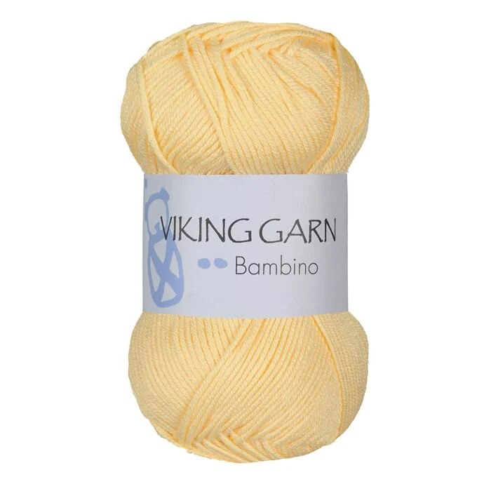 Bambino, bomull & bambu garn 50gr 443 Ljusgul Nedsatt pris
