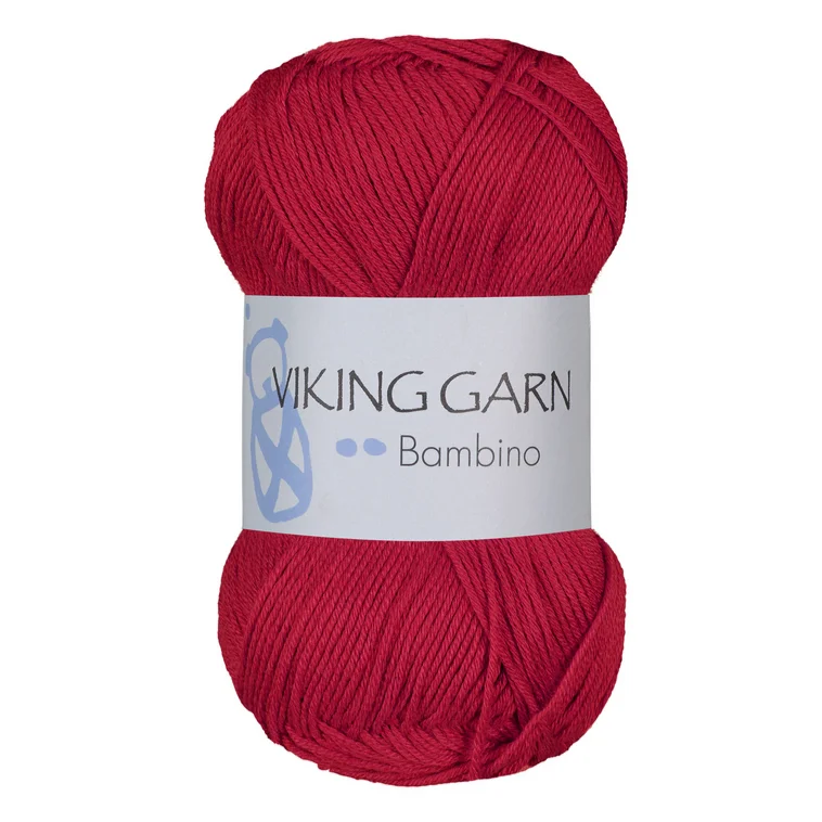Bambino, bomull & bambu garn 50gr 450 Klarröd Sista chansen