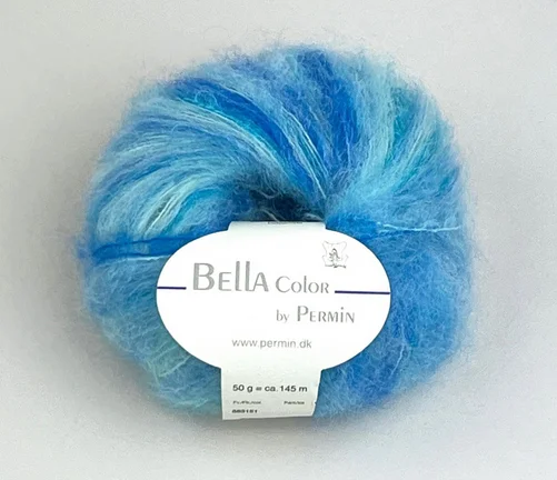 Bella Color flerfärgad mohair Blå melerad 883192 Köp online