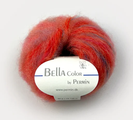 Bella Color flerfärgad mohair Korall 883185 Erbjudande