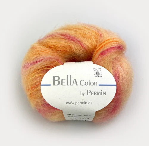 Bästa pris Bella Color flerfärgad mohair Orange/Rosa/syrén