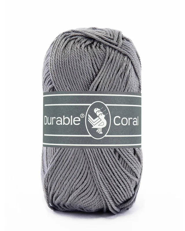 Extra rabatt Bomullsgarn, Durable Coral Ask-grå 2235