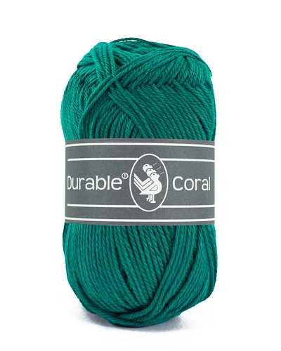 Köp online Bomullsgarn, Durable Coral Smaragd-grön 2140