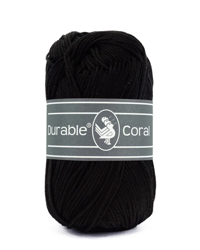 Bomullsgarn, Durable Coral Svart 325 Fynd