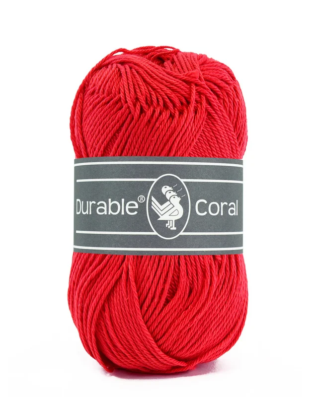 Populär Bomullsgarn, Durable Coral Tomat röd 318