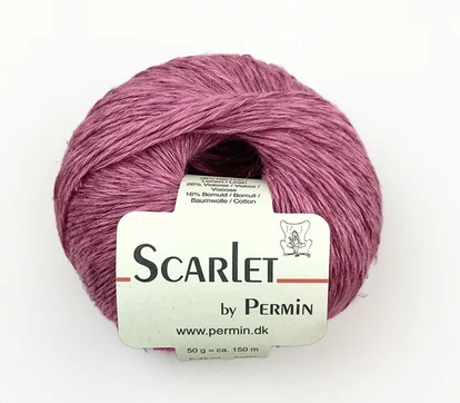 Scarlet, garn iLin och bomull. Cerise 013 Kampanj