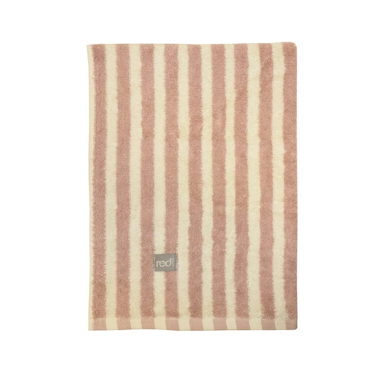 Fynd Brighton randig frottéhandduk 50*70 rosa/vit