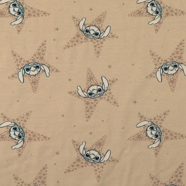 Fynd Trikåtyg Lilo & Stitch - Beige botten