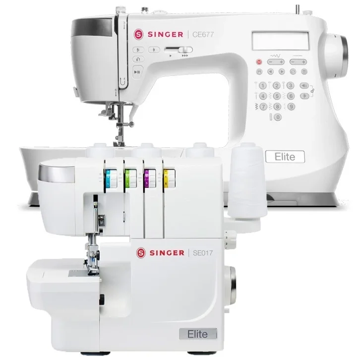 Singer Elite CE677 symaskin och Singer SE017 Elite overlockmaskin Begränsat antal