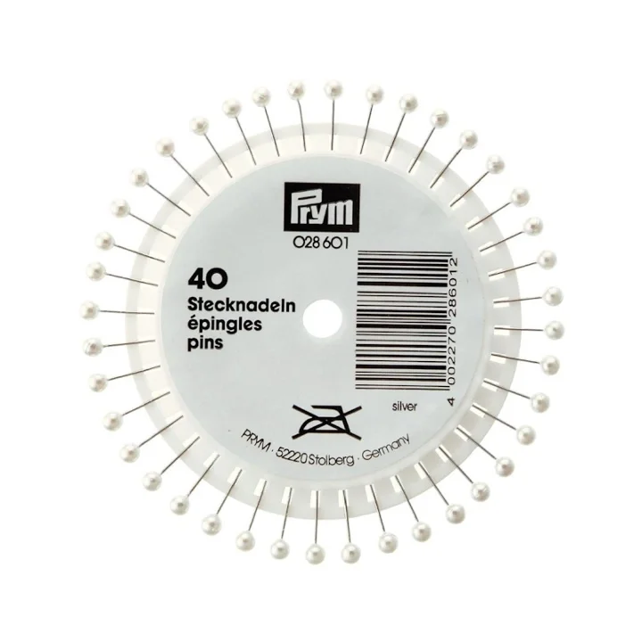 Trygg betalning KNAPPNÅL VITA 0.65 x 38 MM PÄRLEMO SI. 40 ST.