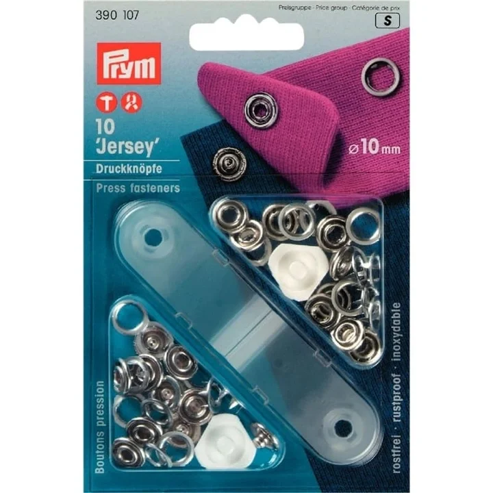 Jersey trycknapp 10 mm, silverfärgad Populärt val