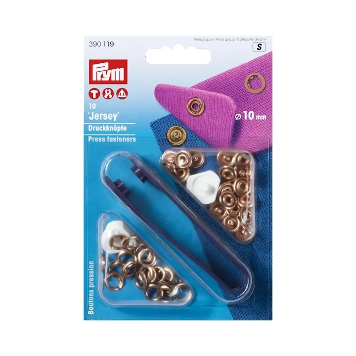 Begränsad tid Jersey trycknapp 10 mm, kopparfärgad