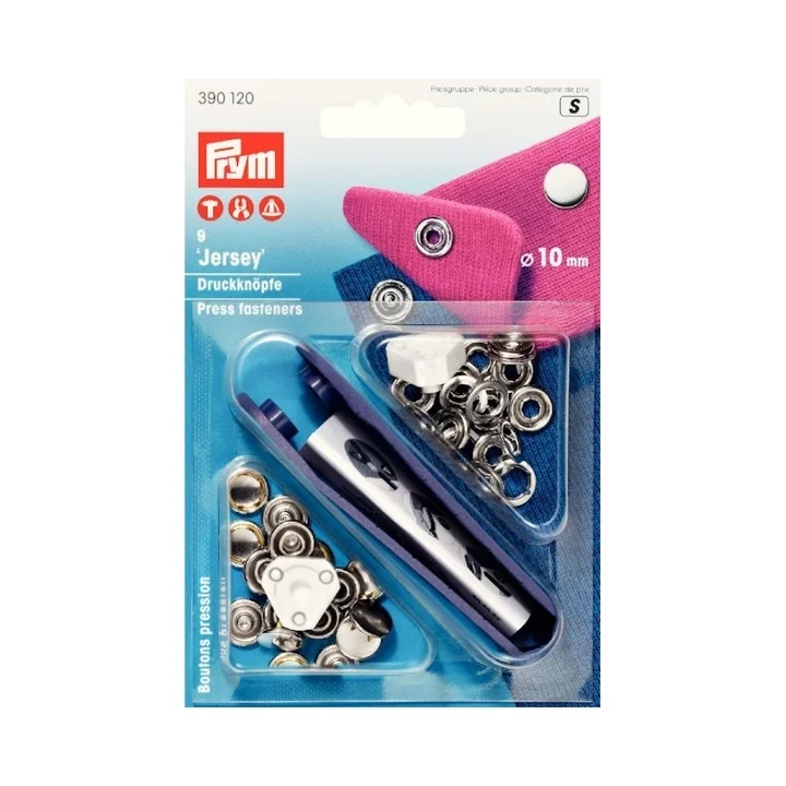Jersey trycknapp 10 mm, slät silverfärgad Billig