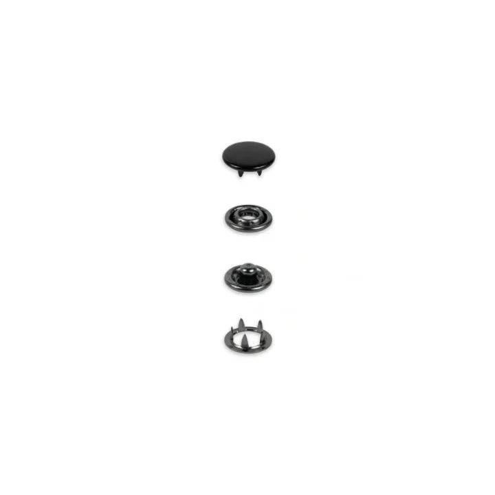 Expressleverans Tryckknappar Jersey, 12 mm, svarta 20st