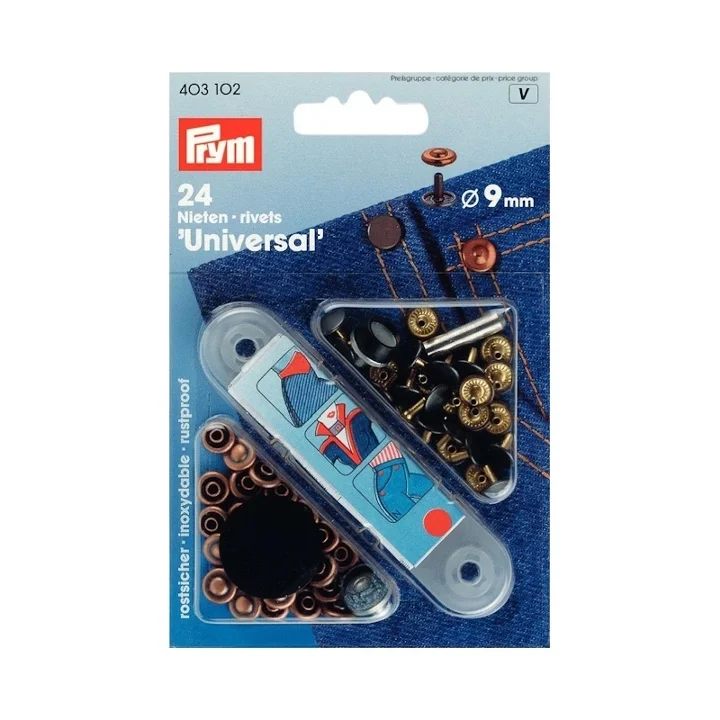 Beställ nu Nitar, 9mm, silver-koppar