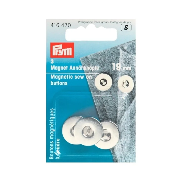 Begränsad tid Magnetiska påsydda knappar, 19 mm, silverfärgade