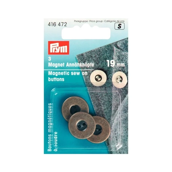 Populärt val Magnetiska sömnadsknappar, 19mm, mässing